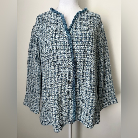 NIC+ZOE ‘Under The Sea’ Tweed Jacket Women’s Size XL - Picture 4 of 10